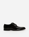 Dolce & Gabbana Black Leather Raffaello Lace-up Shoes In Black