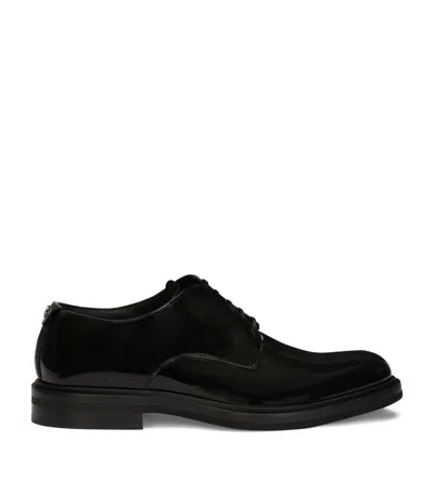 Dolce & Gabbana Patent Leather Derby Shoes In Black