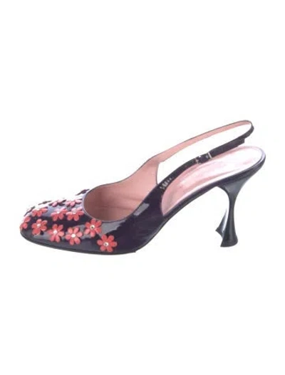 Pre-owned Dolce & Gabbana Patent Leather Floral Print Slingback Pumps In Multi