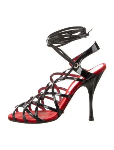 Pre-owned Dolce & Gabbana Patent Leather Gladiator Sandals In Multi