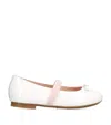Dolce & Gabbana Kids' Patent Leather Logo Ballet Flats In White