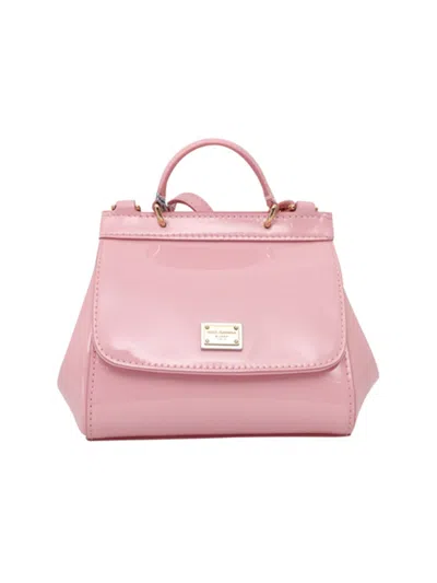 Dolce & Gabbana Patent Leather Mini Sicily Bag In Pink