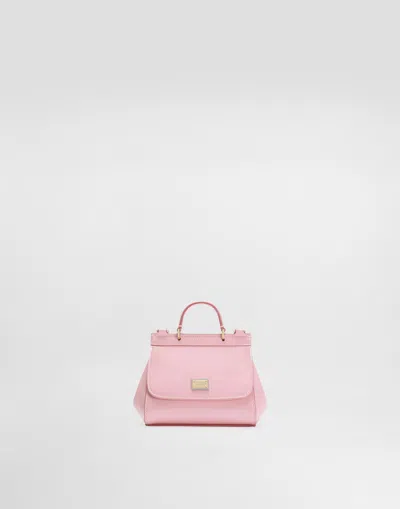 Dolce & Gabbana Patent Leather Mini Sicily Bag In Pink