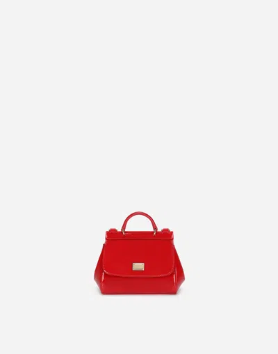 Dolce & Gabbana Patent Leather Mini Sicily Bag In Red