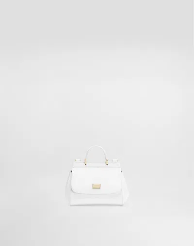 Dolce & Gabbana Patent Leather Mini Sicily Bag In White