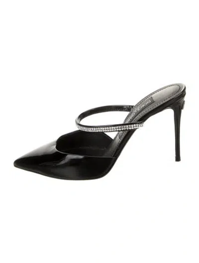 Pre-owned Dolce & Gabbana Patent Leather Mules In Black
