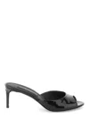 Dolce & Gabbana Patent Leather Open Toe Mules Heel 7 Cm In Nero