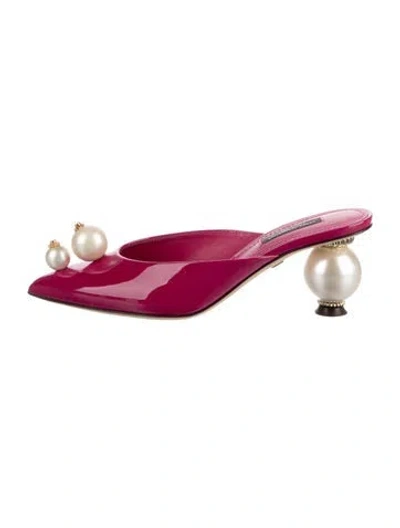 Pre-owned Dolce & Gabbana Patent Leather Mules In Pink