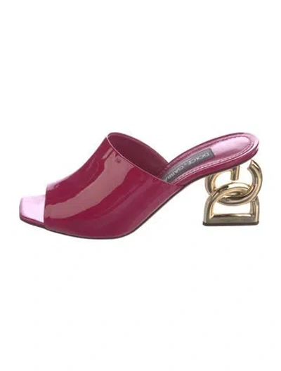 Pre-owned Dolce & Gabbana Patent Leather Mules In Pink