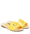 Dolce & Gabbana Patent Leather Mules In Yellow