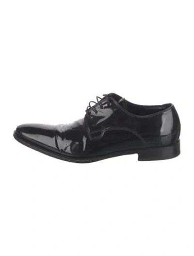 Pre-owned Dolce & Gabbana Patent Leather Oxfords In Black
