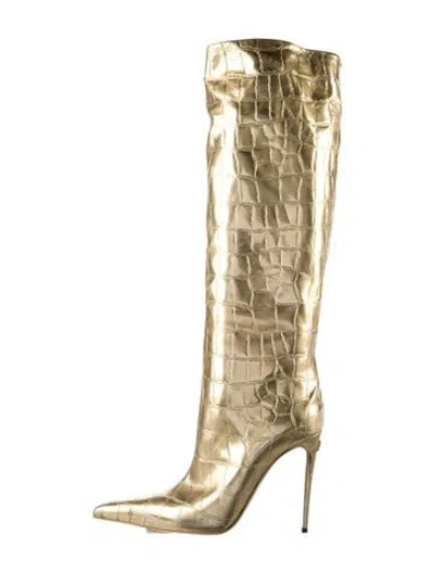 Pre-owned Dolce & Gabbana Patent Leather Patterned Boots