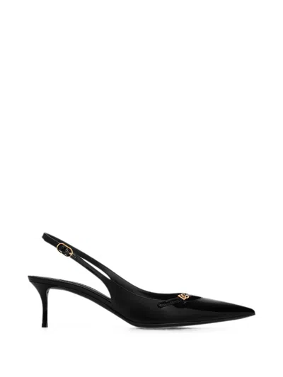 Dolce & Gabbana 75 Dg Leather Heeled Pumps In Black