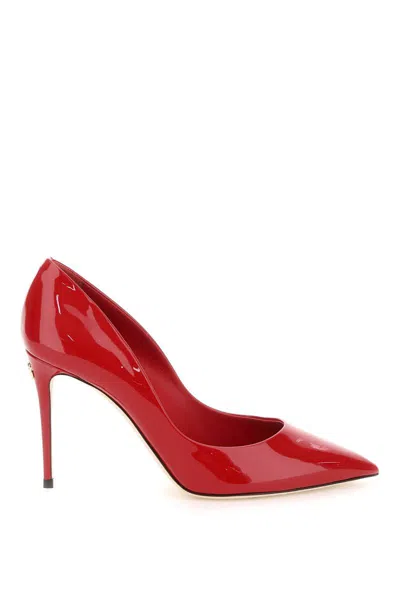 Dolce & Gabbana Patent Leather Pumps In Rosso