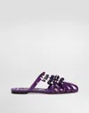 Dolce & Gabbana Patent Leather Sandal With Stones