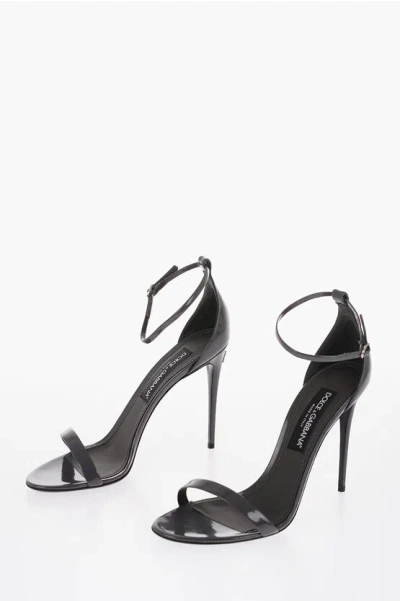 Dolce & Gabbana Patent Leather Sandals Heel 11 Cm In Black