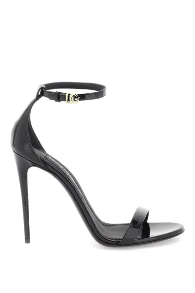 Dolce & Gabbana Patent Leather Sandals In Nero