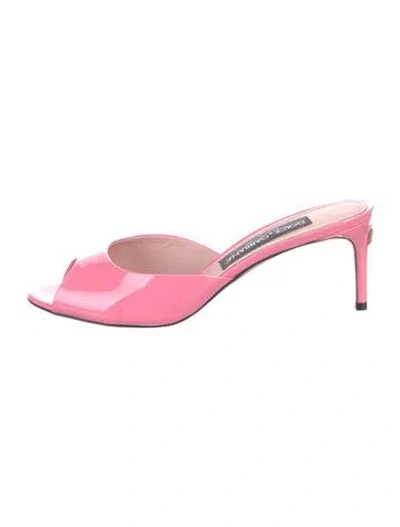 Pre-owned Dolce & Gabbana Patent Leather Slides In Pink