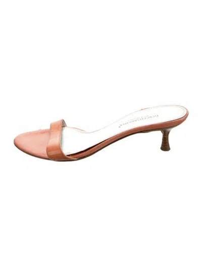 Pre-owned Dolce & Gabbana Patent Leather Slides In Pink