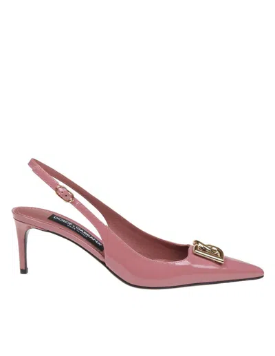 Dolce & Gabbana Patent Leather Slingback In Pink