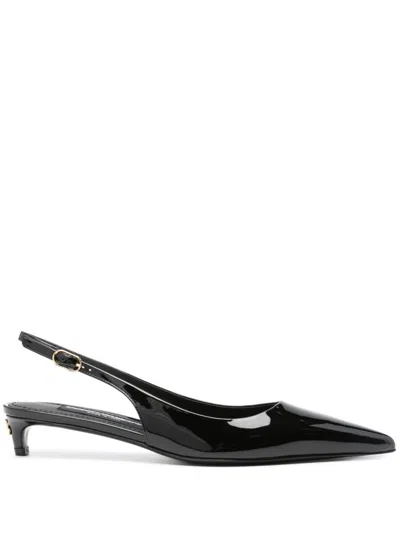 DOLCE & GABBANA DOLCE & GABBANA PATENT LEATHER SLINGBACK PUMPS
