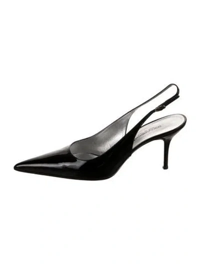 Pre-owned Dolce & Gabbana Patent Leather Slingback Pumps In Black