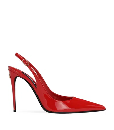 DOLCE & GABBANA PATENT LEATHER SLINGBACKS 105