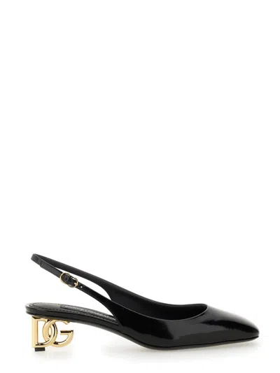 Dolce & Gabbana Patent Leather Slingbacks For Women In Black