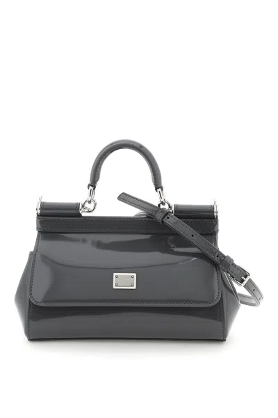 Dolce & Gabbana Sicily Small Leather Top-handle Bag In Black