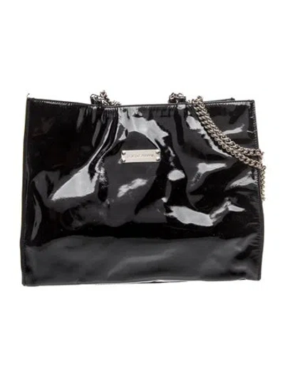 Pre-owned Dolce & Gabbana Patent Leather Tote In Black