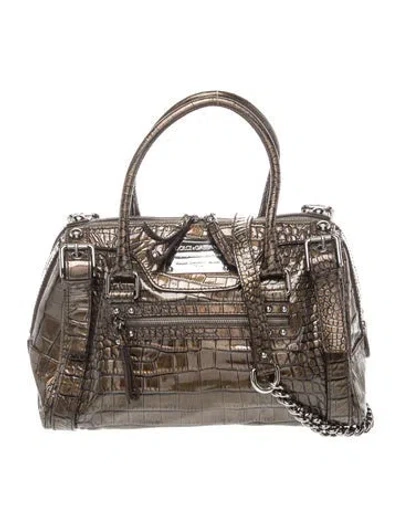 Pre-owned Dolce & Gabbana Patent Leather Tote In Green