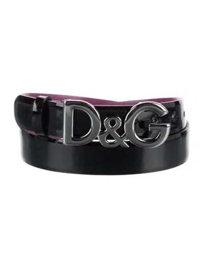 Pre-owned Dolce & Gabbana Patent Leather Waist Belt In Black