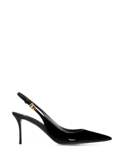 Dolce & Gabbana Patent Slingback Pumps In Black
