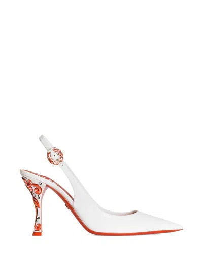 Dolce & Gabbana Patent-leather Slingback Pumps In Animal Print