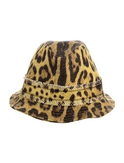 Pre-owned Dolce & Gabbana Pattern Bucket Hat In Yellow