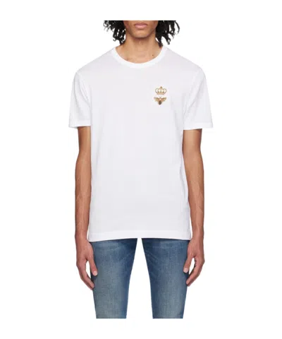 Dolce & Gabbana Embroidered Cotton T-shirt In White