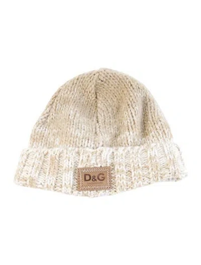 Pre-owned Dolce & Gabbana Pattern Print Acrylic Blend Knit Hat In Neutral