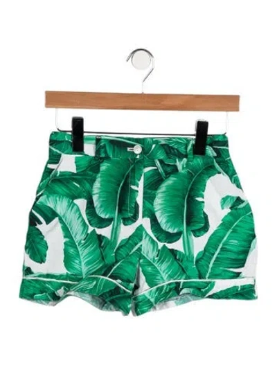 Pre-owned Dolce & Gabbana Kids' Pattern Print Shorts In Green