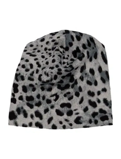 Pre-owned Dolce & Gabbana Pattern Printed Beanie In Gray