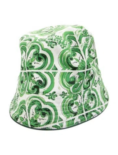 Pre-owned Dolce & Gabbana Pattern Printed Bucket Hat In White