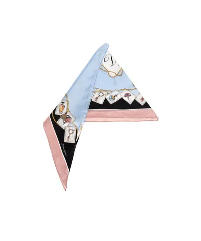 Dolce & Gabbana Printed Silk Scarf In Blue