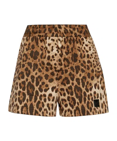 Dolce & Gabbana Pattern Shorts In Brown
