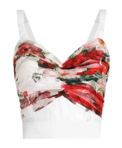 DOLCE & GABBANA DOLCE  GABBANA ROSE PRINTED CORSET TOP