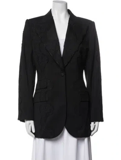 Pre-owned Dolce & Gabbana Patterned Blazer In Black