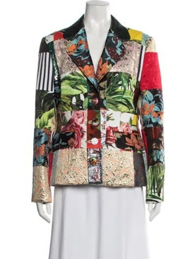 Pre-owned Dolce & Gabbana Patterned Blazer W/ Tags In Green