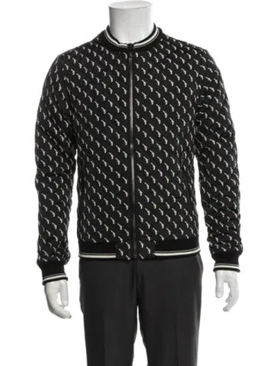 Pre-owned Dolce & Gabbana Patterned Bomber Jacket In Black