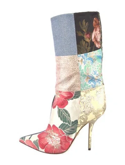 Pre-owned Dolce & Gabbana Patterned Boots In Gold/metallic