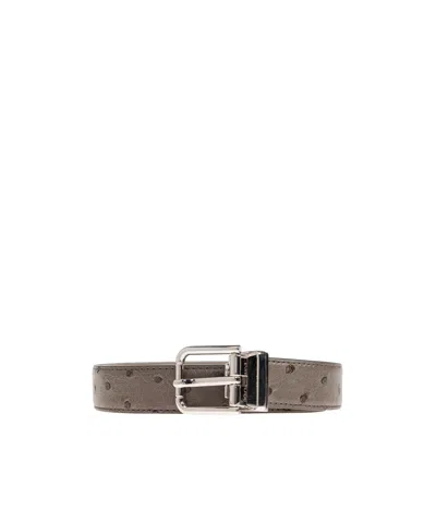 Dolce & Gabbana Dolce  Gabbana Patterned Buckle Belt In Brown