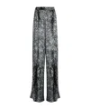 Dolce & Gabbana Silk Satin Pajama Pants With Fur Print In Pelliccia Fdo.grigio