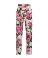 Dolce & Gabbana Peony Print Straight-leg Ankle Pants In Peonie Fuxia F.bco